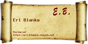 Erl Blanka névjegykártya